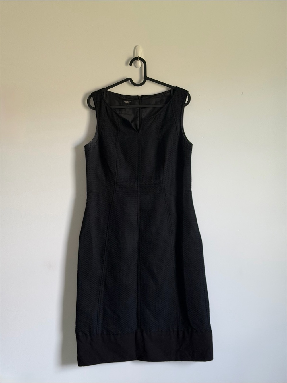 Talbots Black Textured Sleeveless Midi Dress